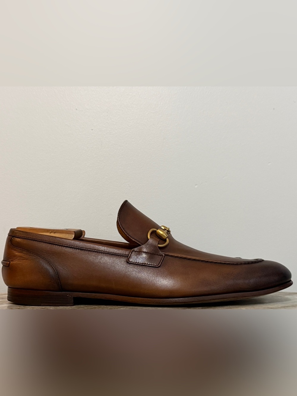 GUCCI Jordaan Horsebit Brown Ombre Leather Loafer 11/11.5 US 1953 Moccasin $1100 - Picture 2 of 10